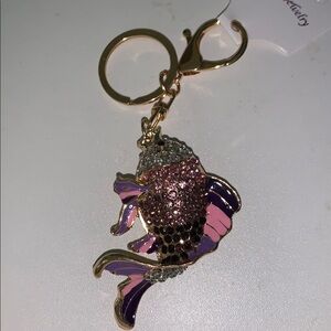 Crystal fish purse/bag charm Keychain